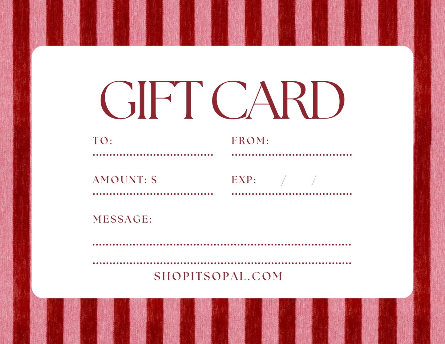Opal Gift Card